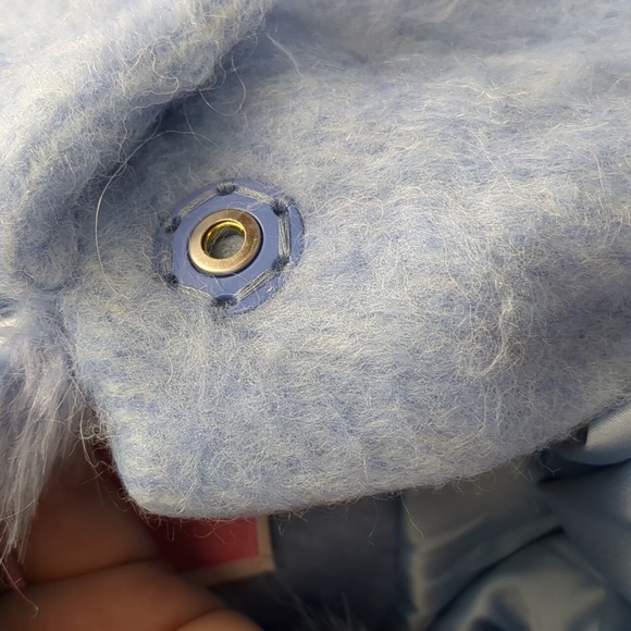 Kate Spade Wild Ones Faux Fur Trim Coat Icy Blue Coat Jacket Size 2 - Picture 11 of 12